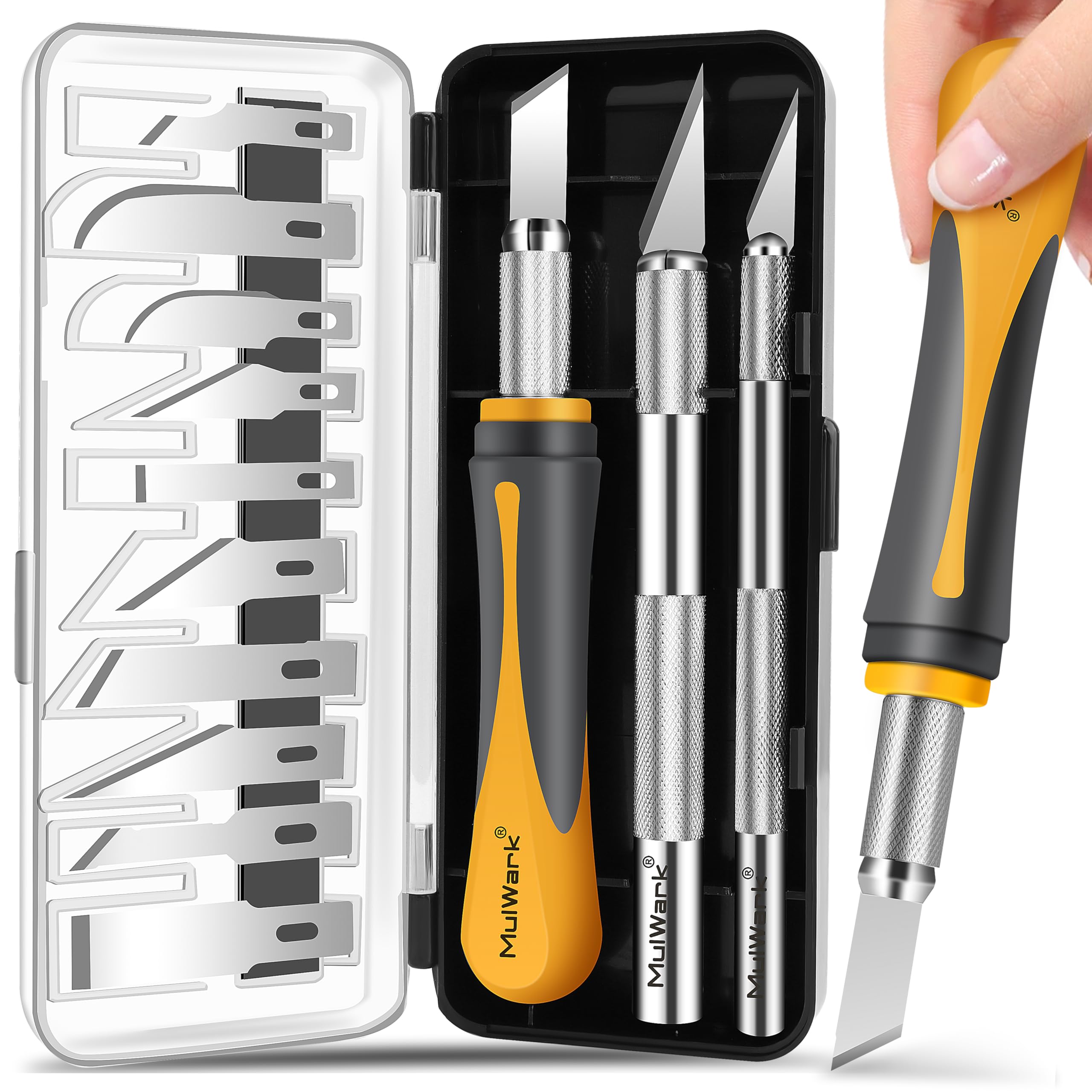 MulWark 16pc Precision Craft Hobby Utility Knife Set- Sharp